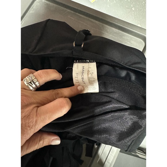 MagicSuit Black One piece swimsuit two layers of fringe size 10 - Picture 4 of 4